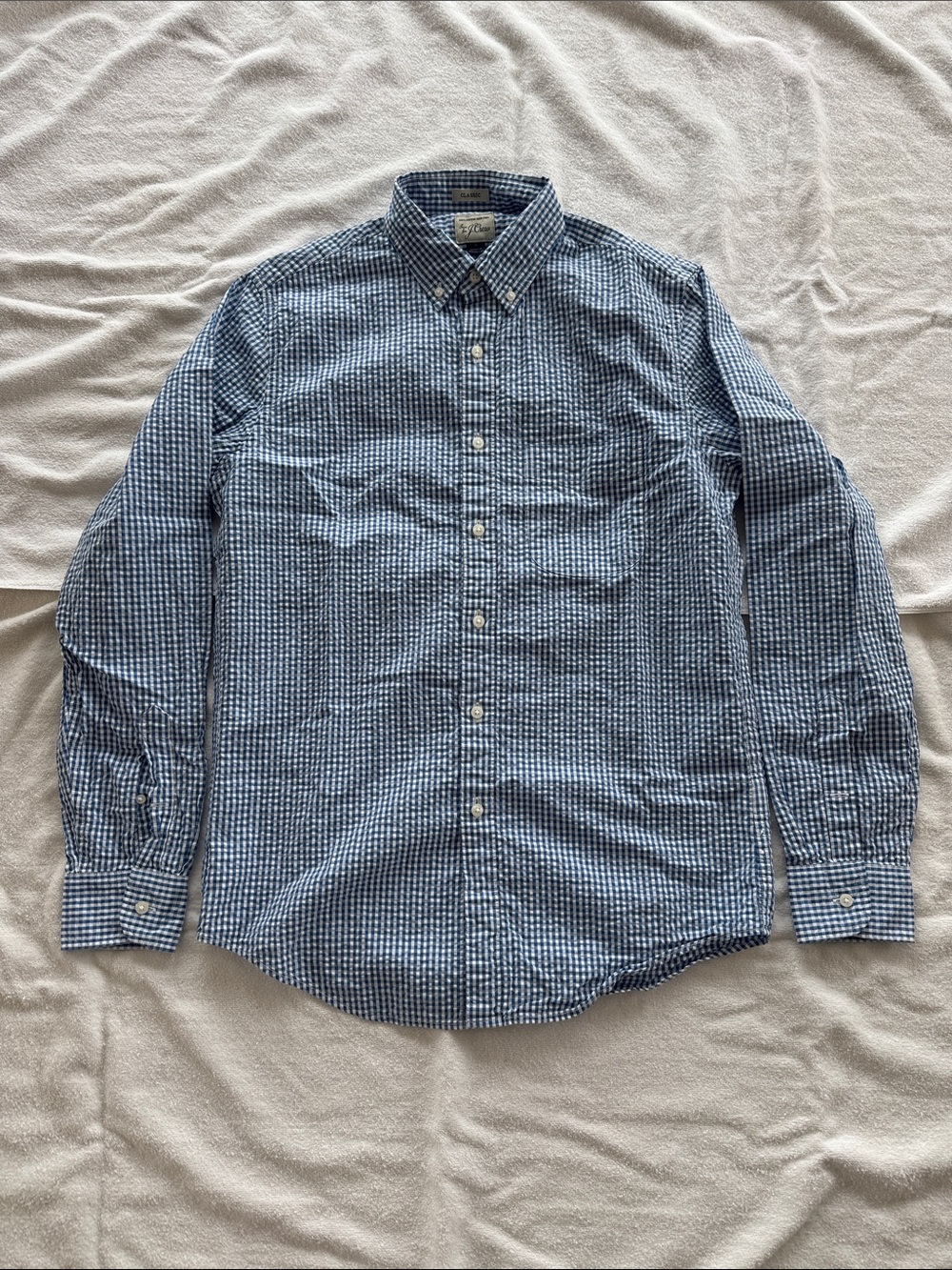 Jcrew seersucker gingham shirt
